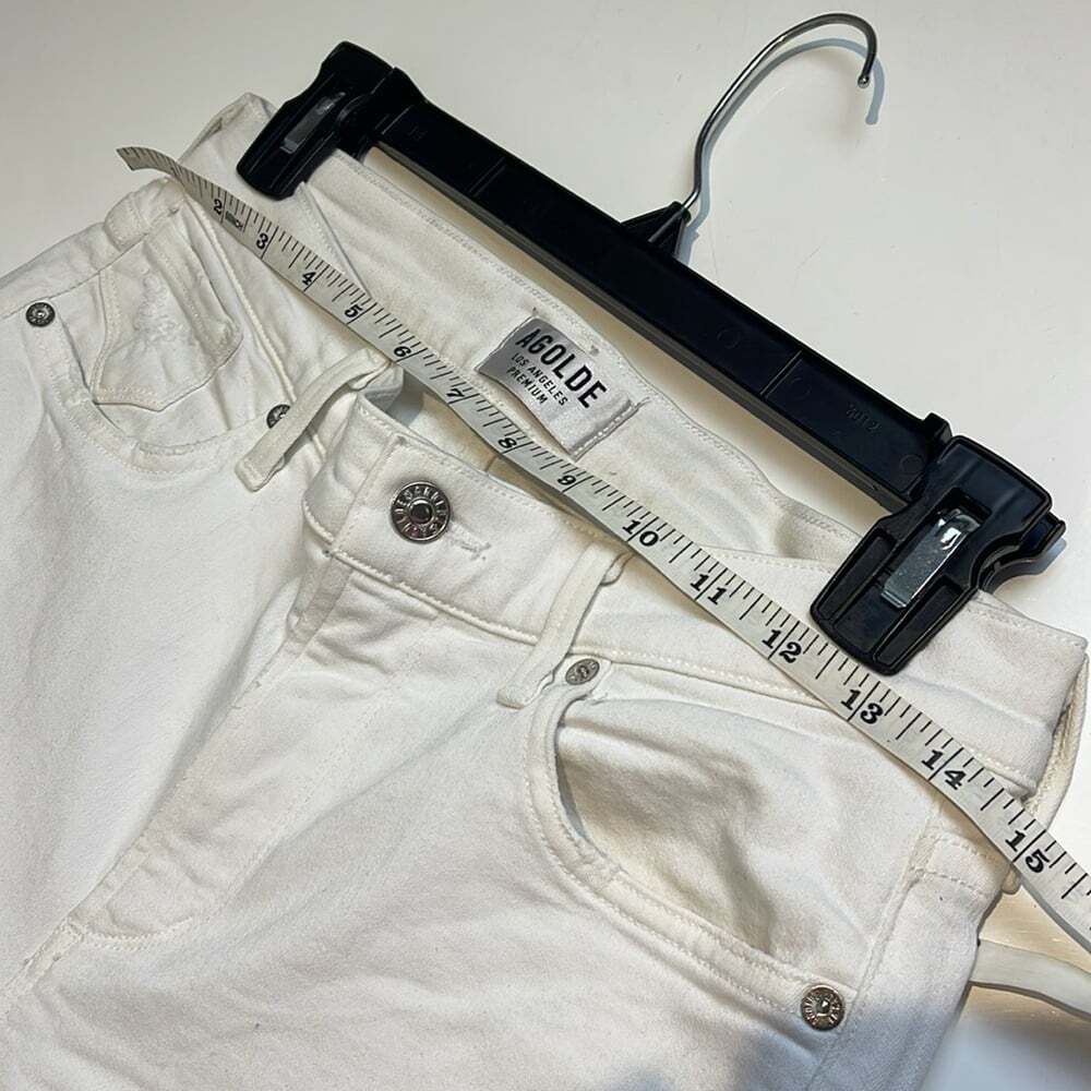 AGOLDE Sophie Crop White Distresses Size 27 - Picture 6 of 10